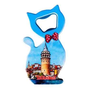 Istanbul Themed UV Cat Shaped Bottle Opener - 6
