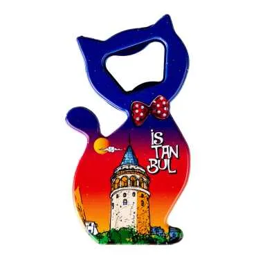 Istanbul Themed UV Cat Shaped Bottle Opener - 8