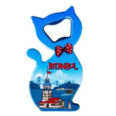 Istanbul Themed UV Cat Shaped Bottle Opener - 10