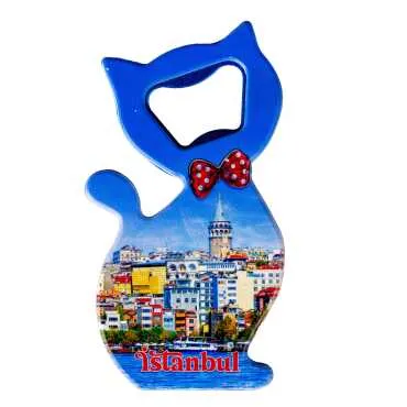 Istanbul Themed UV Cat Shaped Bottle Opener - 14