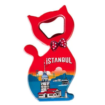Istanbul Themed UV Cat Shaped Bottle Opener