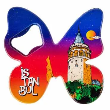 Istanbul Themed Uv Printed Butterfly Bottle Opener