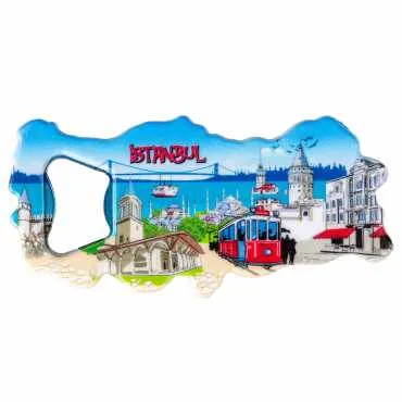 Istanbul Themed UV Map Shaped Bottle Opener - 11