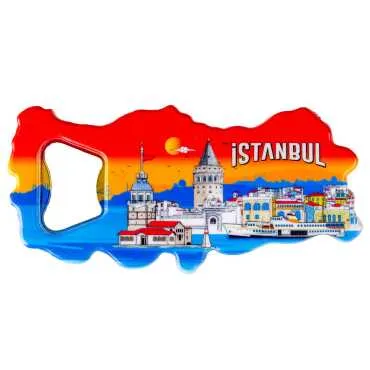 Istanbul Themed UV Map Shaped Bottle Opener