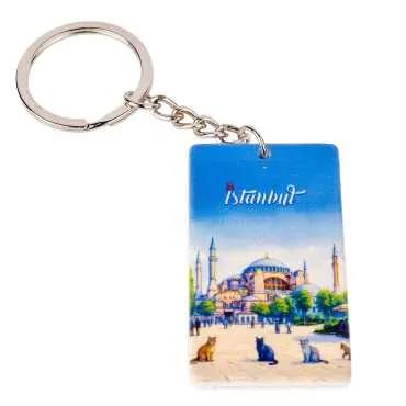 Toptan İstanbul Temalı Uv Baskılı Dikdörtgen Anahtarlık 31x106 mm - 4