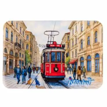 Istanbul Themed Customised UV Printed Plastic Base Rectangle Fridge Magnet 80x50 mm - 7