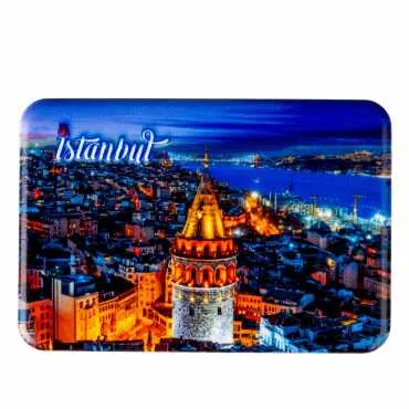 Istanbul Themed Customised UV Printed Plastic Base Rectangle Fridge Magnet 80x50 mm