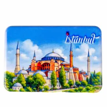 Istanbul Themed Customised UV Printed Plastic Base Rectangle Fridge Magnet 80x50 mm - 12