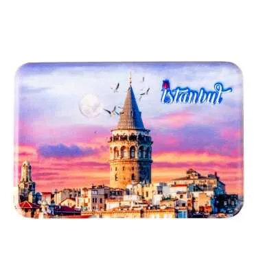 Istanbul Themed Customised UV Printed Plastic Base Rectangle Fridge Magnet 80x50 mm - 24