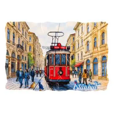 Istanbul Themed Customised UV Printed Plastic Base Mosaic Pattern Rectangle Fridge Magnet 80x50 mm - 6