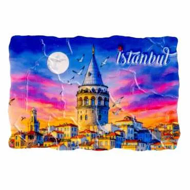Istanbul Themed Customised UV Printed Plastic Base Mosaic Pattern Rectangle Fridge Magnet 80x50 mm - 4