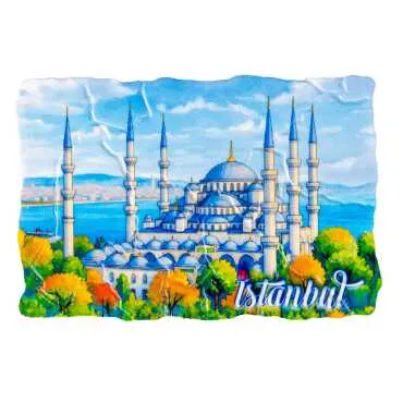 Istanbul Themed Customised UV Printed Plastic Base Mosaic Pattern Rectangle Fridge Magnet 80x50 mm - 15