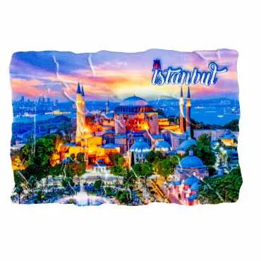 Istanbul Themed Customised UV Printed Plastic Base Mosaic Pattern Rectangle Fridge Magnet 80x50 mm - 14
