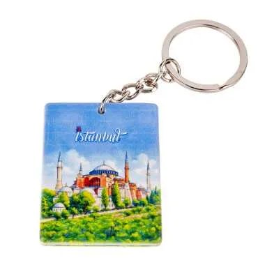 Toptan İstanbul Temalı Myros Uv Di̇kdörtgen Anahtarlik 40*52 Mm