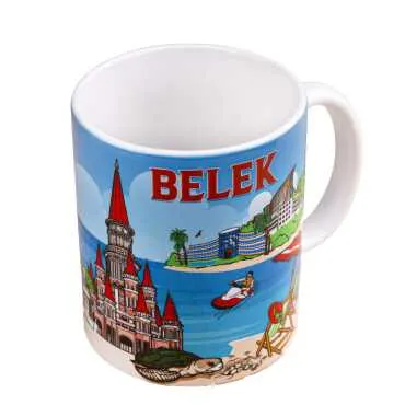 Belek Themed Customised Porcelain Souvenir Travel Mug 80x95 mm