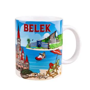 Belek Themed Customised Porcelain Souvenir Travel Mug 80x95 mm - 2