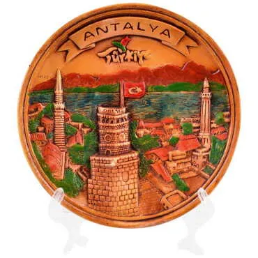 Antalya Temalı Alçı Organik Tabak 15 cm - Standart