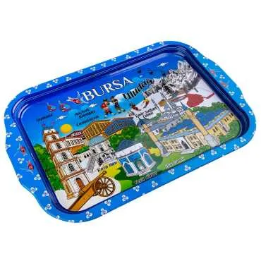 Bursa Temalı  Çift Yön Baskılı Tepsi 23*30 Cm - Standart - 3