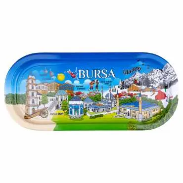 Bursa Temalı Oval Tepsi (35X16 Cm)