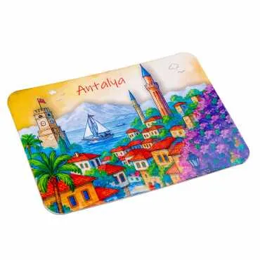 Antalya Bölgesi Temalı Deniz Kabuğu Tabak Magnet 73 mm