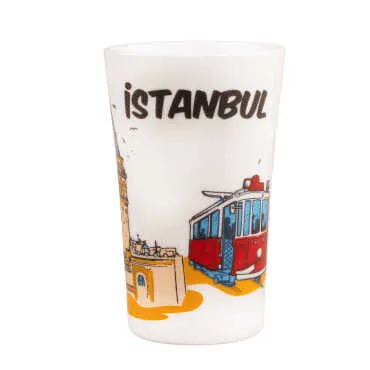 İstanbul Temalı Porselen Serigrafi İkili Shot Bardak