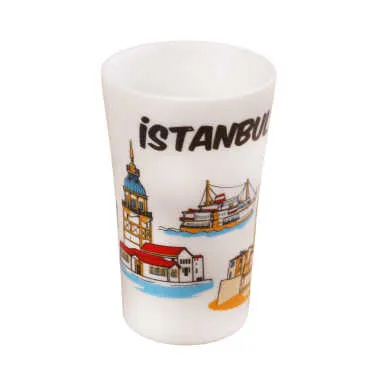 İstanbul Temalı Porselen Serigrafi İkili Shot Bardak - Standart - 3