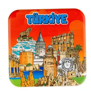 Türkiye Temalı MYROS UV KARE BARDAKALTI 100 MM