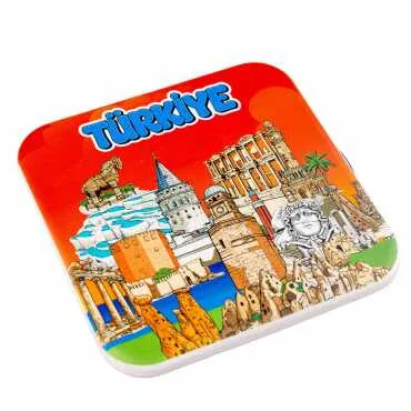 Türkiye Temalı MYROS UV KARE BARDAKALTI 100 MM - 6