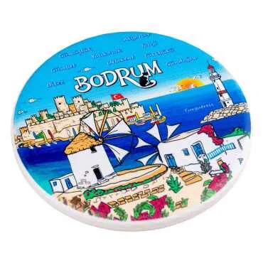 Bodrum Temalı MYROS UV YUVARLAK BARDAKALTI 110 MM - Standart - 3