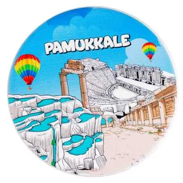 Pamukkale Temalı MYROS UV YUVARLAK BARDAKALTI 110 MM