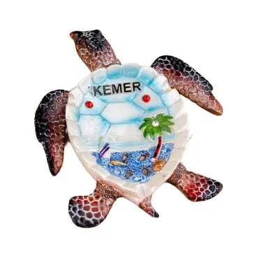 Kemer Temalı Sedefli Taşlı Polyester Büyük Kaplumbağa Küllük 13.5*12 Cm - Standart - 3