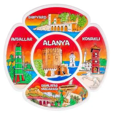Alanya Temalı MYROS 20 CM UV POLYESTER TABAK