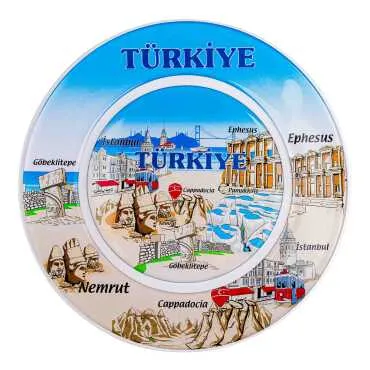 Türkiye Temalı Myros Seramik Resim Tabak 26 cm