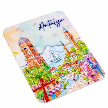 Antalya Bölgesi Temalı Deniz Kabuğu Tabak Magnet 73 mm - 6