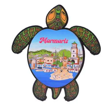 Marmaris Themed Wooden Customised 2D Souvenir Fridge Magnet - 22