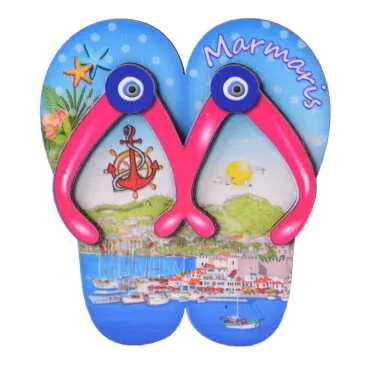 Marmaris Themed Wooden Customised 2D Souvenir Fridge Magnet - 25
