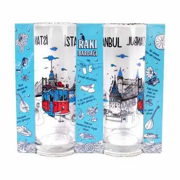 İstanbul Temalı İkili Rakı Bardağı Seti