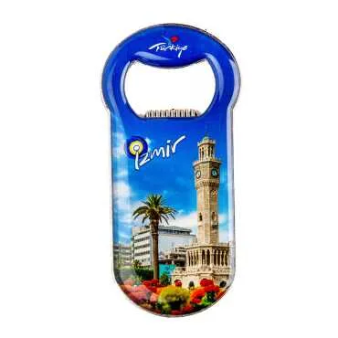 İzmir Temalı Myros Metal Klasik Açacak Magnet 90x45 mm - Standart - 2