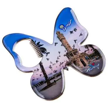 İzmir Temalı Myros Metal Kelebek Açacak Magnet 70x70 mm - Standart - 2