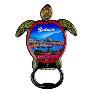 Bodrum Temalı Myros Metal Kaplumbağa Açacak Magnet 103x75 mm