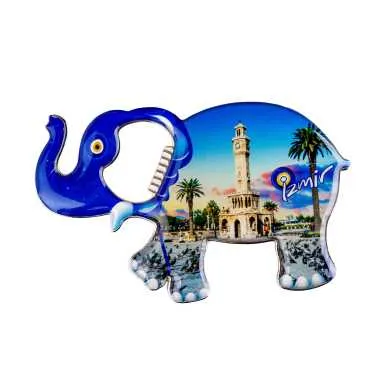 İzmir Temalı Myros Metal Büyük Fil Açacak Magnet 100x60 mm