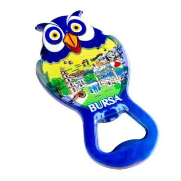 Bursa Temalı Myros Metal Baykuş Açacak Magnet 88x47 mm - 5