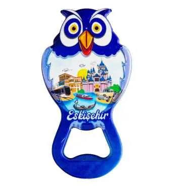 Eskişehir Temalı Myros Metal Baykuş Açacak Magnet 88x47 mm