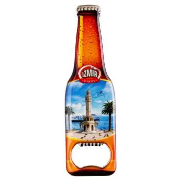 İzmir Temalı Myros Metal Bira Şişesi Açacak Magnet 130x39 mm