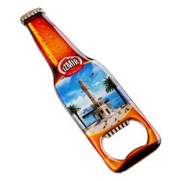 İzmir Temalı Myros Metal Bira Şişesi Açacak Magnet 130x39 mm - Standart - 2