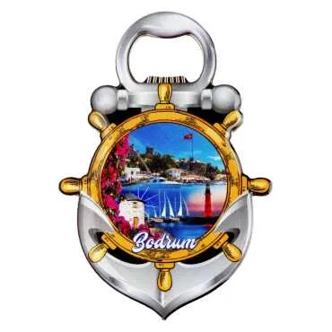 Bodrum Temalı Myros Metal Çapa Açacak Magnet 105x72 mm