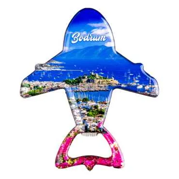 Bodrum Temalı Myros Metal Uçak Açacak Magnet 105x89 mm