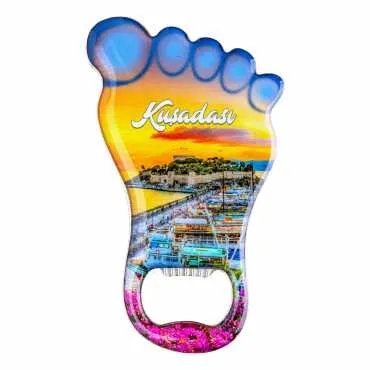 Kuşadası Temalı Myros Metal Ayak Açacak Magnet 100x59 mm