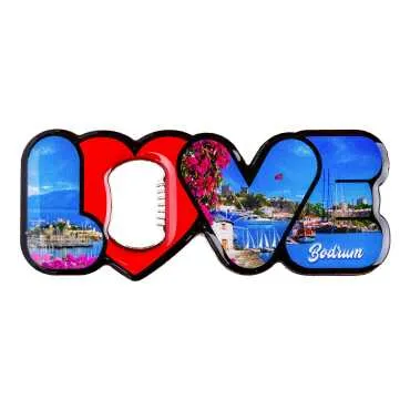 Bodrum Temalı Myros Metal Love Açacak Magnet 114x47 mm