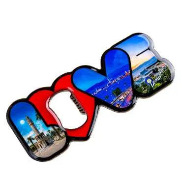 İzmir Temalı Myros Metal Love Açacak Magnet 114x47 mm - Standart - 2